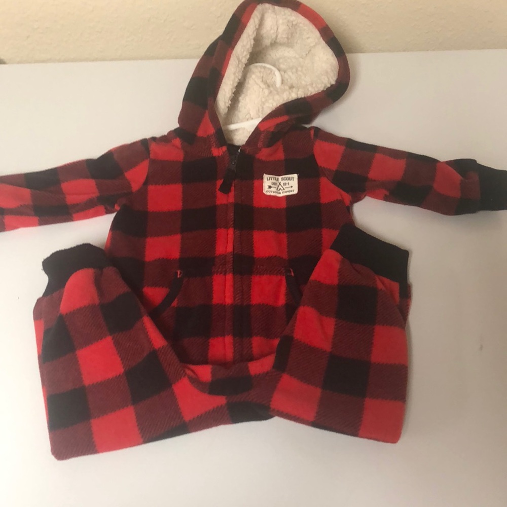 EUC hooded fleece Elsie up body suit